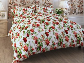 Комплект постельного белья "Красный букет" 2-спальный, бязь