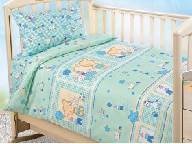Комплект постельного белья "Шалуны" для детской кроватки, самойловская бязь